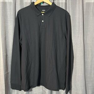 Sonoma - Men's Long Sleeve Black Polo - XL